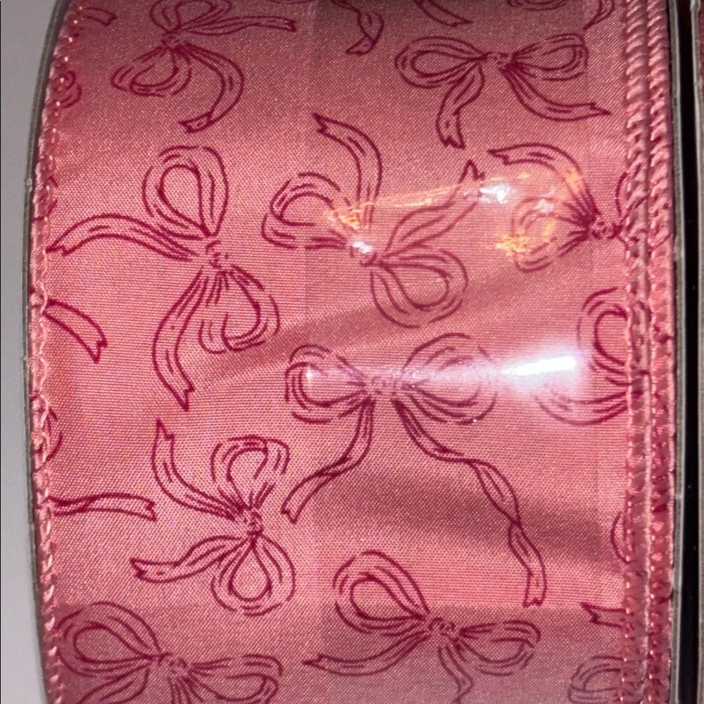 Pink Bow wire Ribbon Wide Light Pink Ribbon SET OF 6 Pink Girlie Bow Ribbon